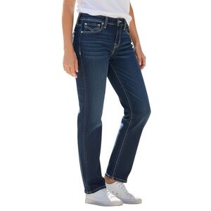 True Religion Straight Leg Jeans in Dark Blue Denim